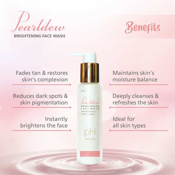 Pearldew Brightening Face Wash 100 Ml|With Licorice | Aloe Vera | Vitamin E & B3|100 Ml (Pack Of 1)