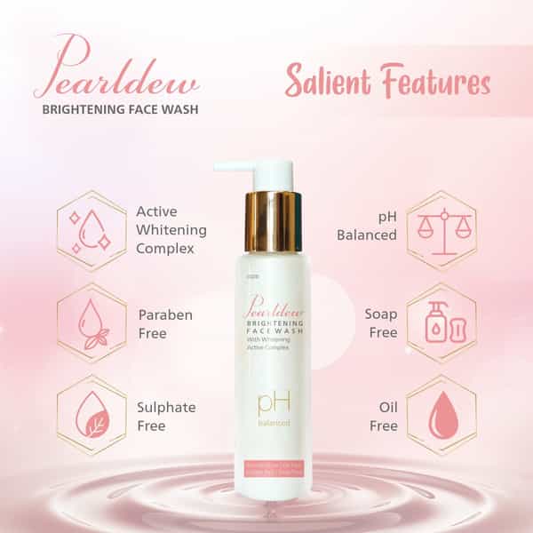 Pearldew Brightening Face Wash 100 Ml|With Licorice | Aloe Vera | Vitamin E & B3|100 Ml (Pack Of 1)
