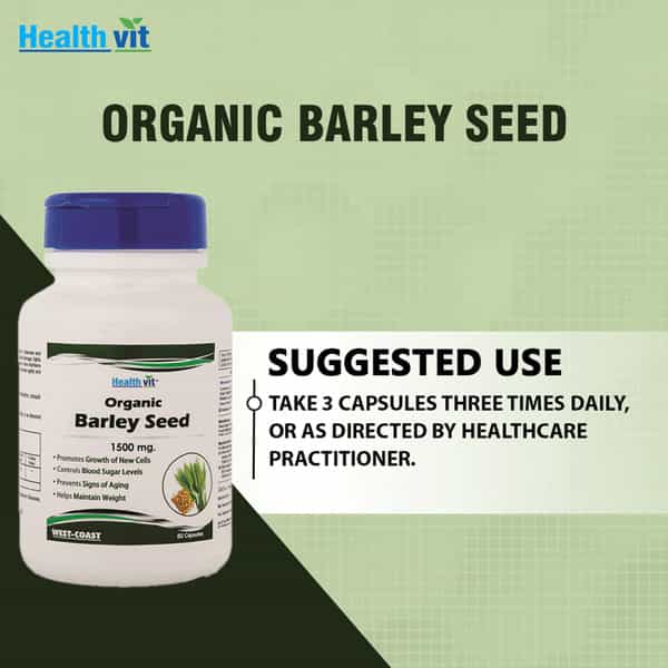 Healthvit Organic Barley Seed 1500 Mg 60 Capsules