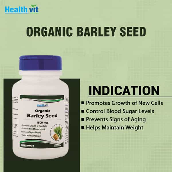 Healthvit Organic Barley Seed 1500 Mg 60 Capsules