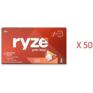 Ryze Nicotine| Fruit Blast | 2mg| 3 Gums X Pack Of 50 Smoking Cessations