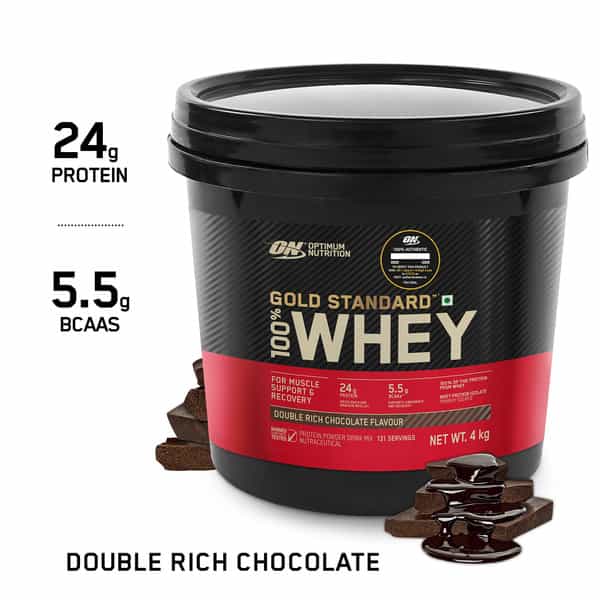 Optimum Nutrition (On) Gold Standard 100% Whey Protein Double Rich Chocolate Flavour 4Kg Powder
