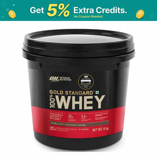 Optimum Nutrition (On) Gold Standard 100% Whey Protein Double Rich Chocolate Flavour 4Kg Powder