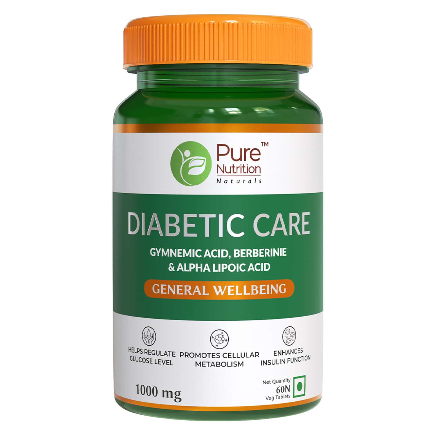 Pure Nutrition Diabetic Care Tablets Improves Insulin Sensitivity & Blood Glucose Levels 60 Tablets