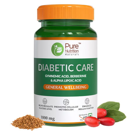 Pure Nutrition Diabetic Care Tablets Improves Insulin Sensitivity & Blood Glucose Levels 60 Tablets