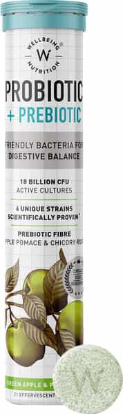 Wellbeing Nutrition Daily Probiotic+Prebiotic Plant Based 18 Billion Cfu 6 Strains 21 Tablets