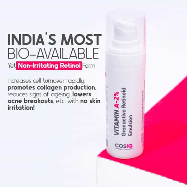 Cos-Iq A-2% Granactive Retinoid Emulsion 30Ml | Vit-A Anti Ageing Night Cream Serum For Wrinkles