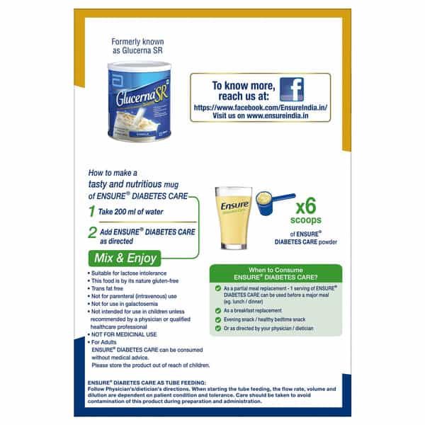 Ensure Diabetes Care Specialized Nutrition Drink Vanilla Flavour Box 1.9 Kg