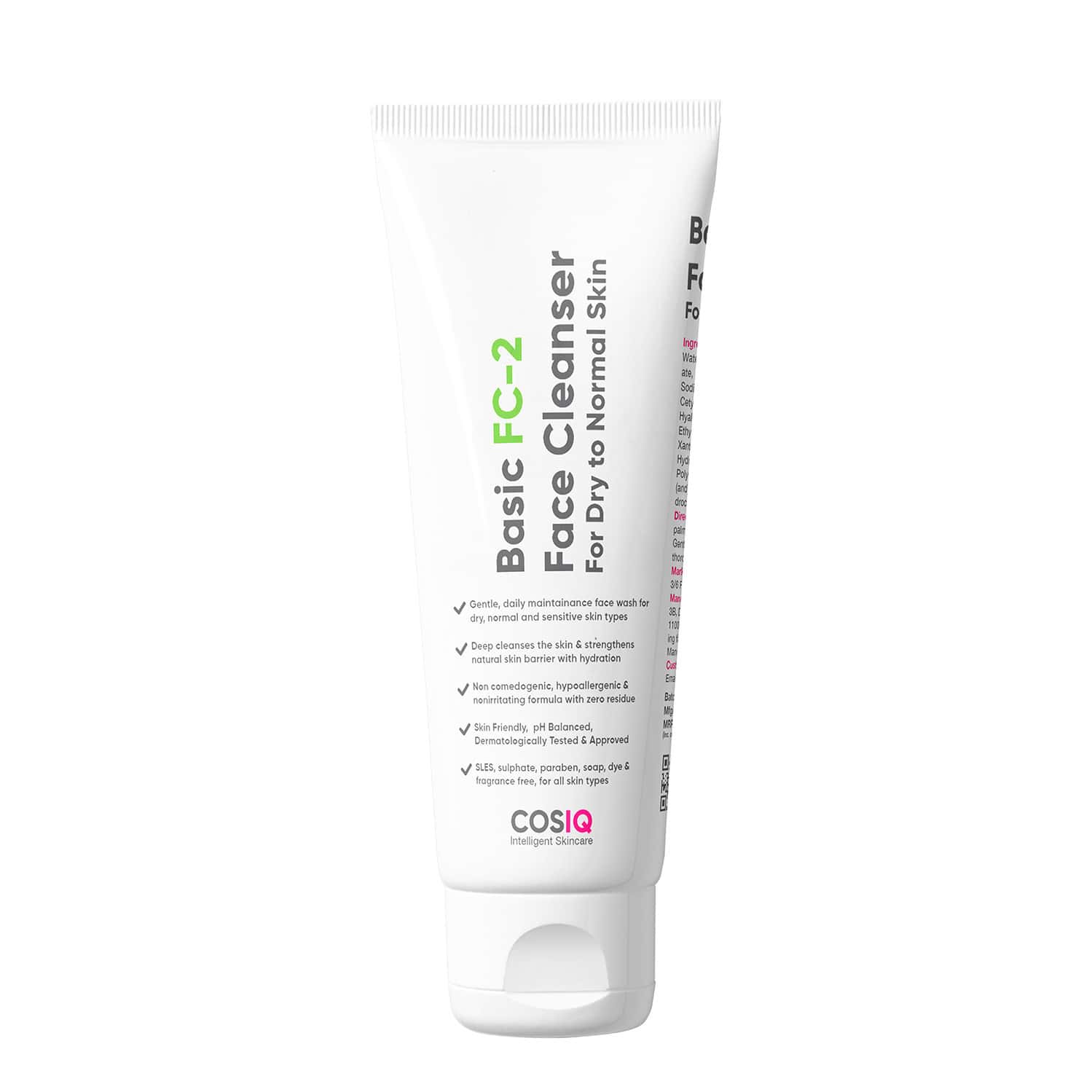 Cos-iq Fc-2 Face Cleanser For Dry Skin 100ml | Face Wash With Salicylic Acid 2%ww|men & Women