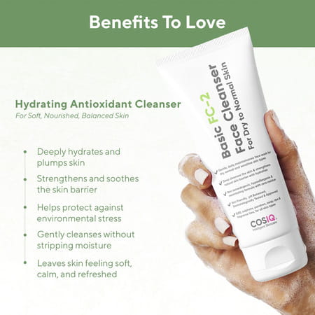 Cos-Iq Fc-2 Face Cleanser For Dry Skin 100Ml | Face Wash With Salicylic Acid 2%Ww|Men & Women