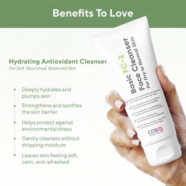 Cos-Iq Fc-2 Face Cleanser For Dry Skin 100Ml | Face Wash With Salicylic Acid 2%Ww|Men & Women