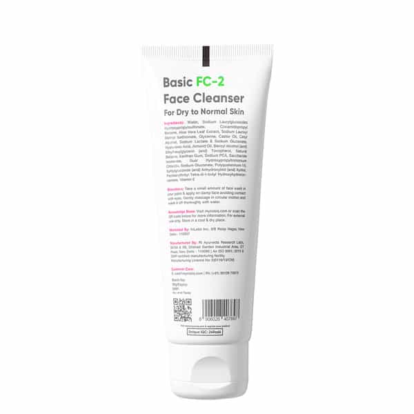 Cos-Iq Fc-2 Face Cleanser For Dry Skin 100Ml | Face Wash With Salicylic Acid 2%Ww|Men & Women