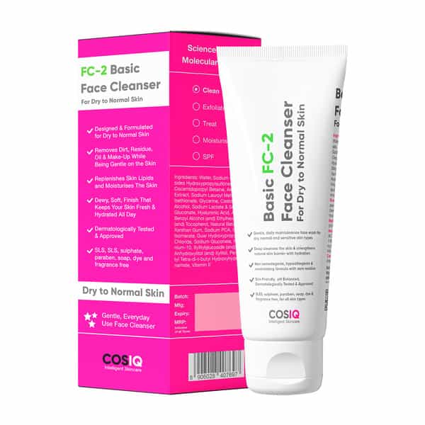 Cos-Iq Fc-2 Face Cleanser For Dry Skin 100Ml | Face Wash With Salicylic Acid 2%Ww|Men & Women