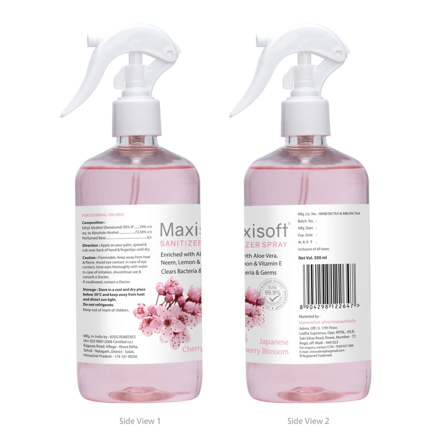Buy MAXISOFT HAND SANITIZER SPRAY (JAPANESE CHERRY BLOSSOM) 500 ML