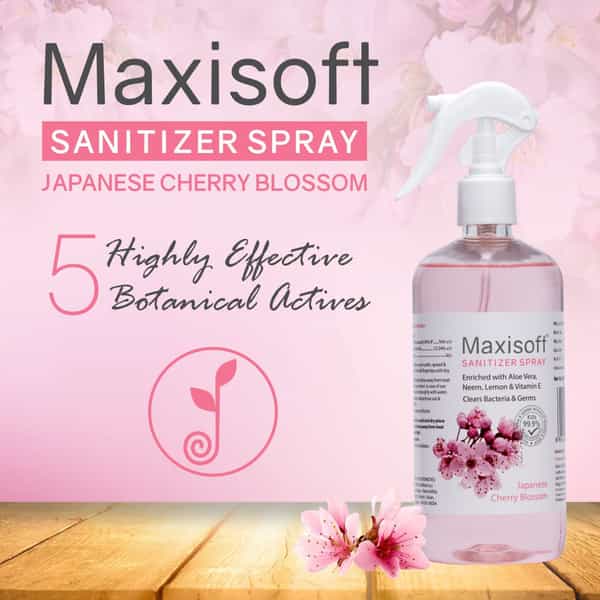 Maxisoft Sanitizer Spray | Japanese Cherry Blossom | 500 Ml