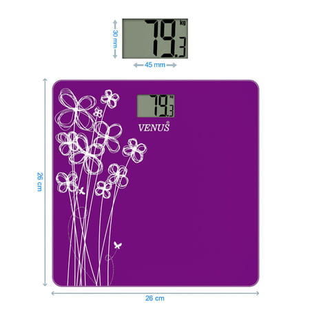 Venus (India) Electronic Digital Personal Bathroom Weight Machine | Upto 180kg | Eps-2001 Purple