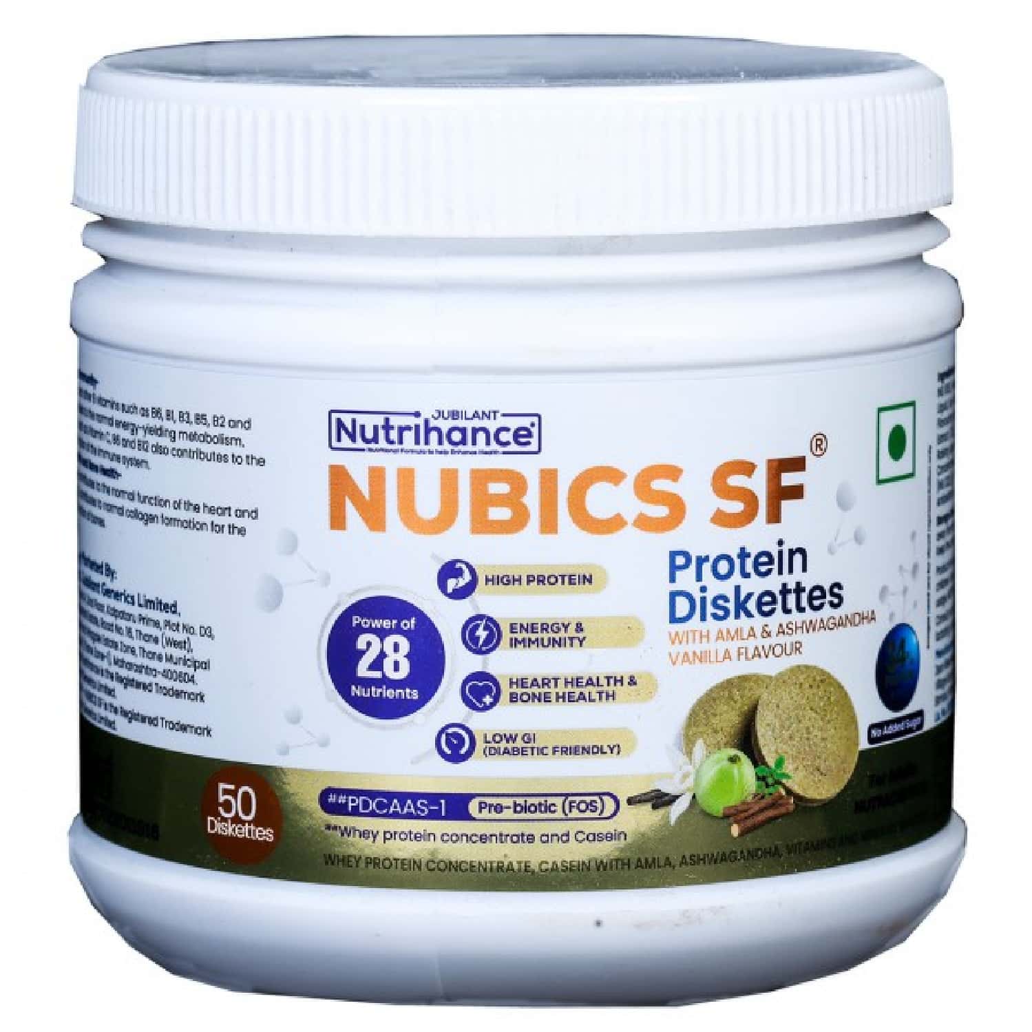 Nubics Sf Diskettes Healthy Snacks For Men And Women Vanilla Flavor | 100% Veg - 250 Gm