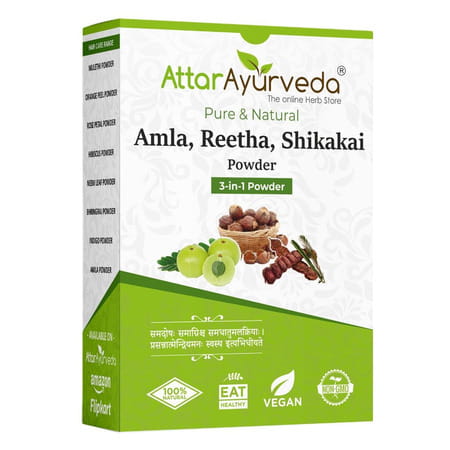 Attar Ayurveda Amla | Reetha | Shikakai Powder For Hair Growth 200 Grams