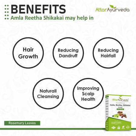 Attar Ayurveda Amla | Reetha | Shikakai Powder For Hair Growth 200 Grams