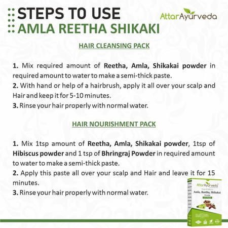 Attar Ayurveda Amla | Reetha | Shikakai Powder For Hair Growth 200 Grams