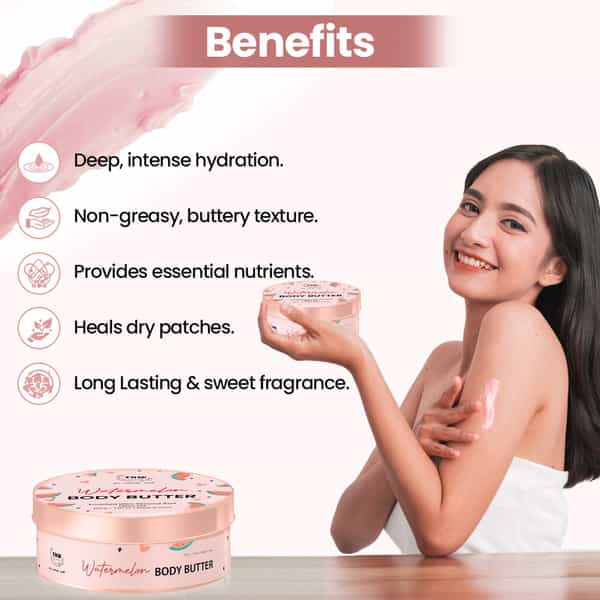Tnw The Natural Wash Watermelon Body Butter| With Watermelon Extract| For Hydrated Skin| 200G