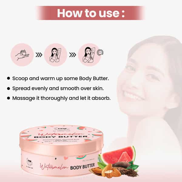 Tnw The Natural Wash Watermelon Body Butter| With Watermelon Extract| For Hydrated Skin| 200G