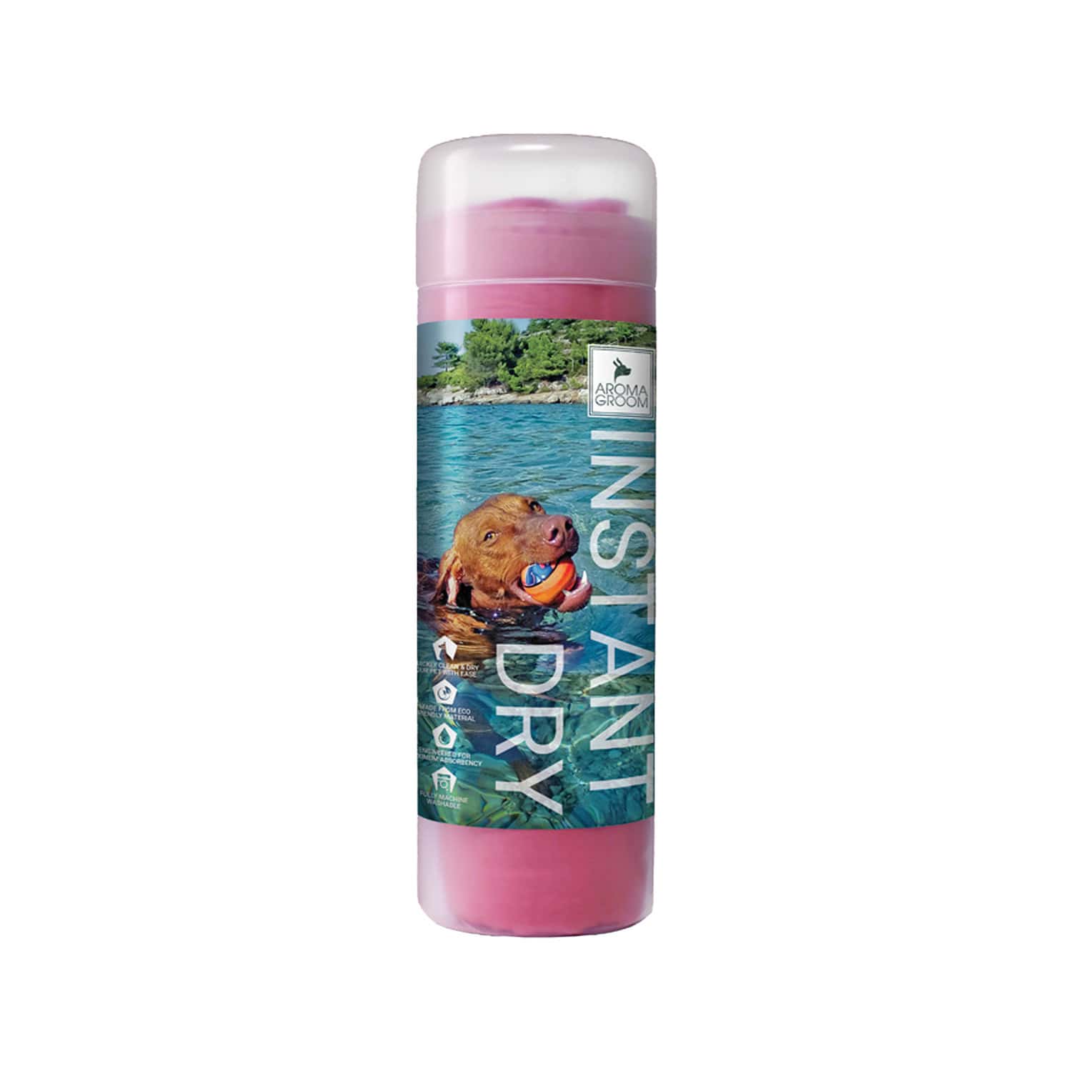 Aroma Groom Towel For Pets 24" X 17" | Pink