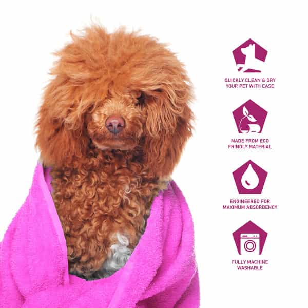 Aroma Groom Towel For Pets 24" X 17" | Pink