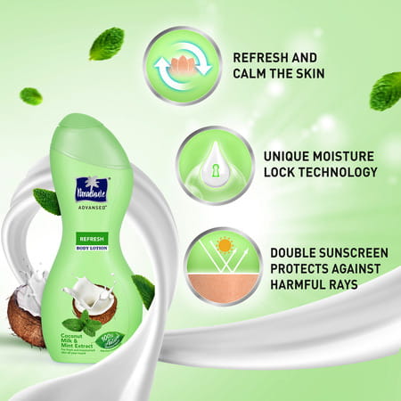 Parachute Advansed Refresh Body Lotion 100% Natural Moisturisers 400ml