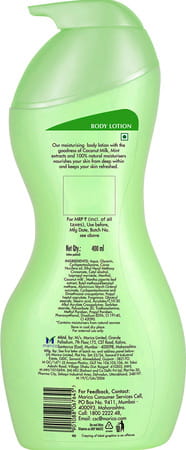 Parachute Advansed Refresh Body Lotion 100% Natural Moisturisers 400ml