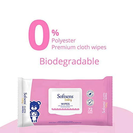 Softsens Baby Extra Moisturizing Skin Care Wet Wipes - 72 Pieces (Pack Of 3)