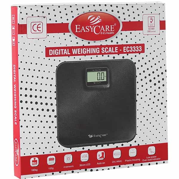 Easycare (German Tech) Fiber Body Digital Weighing Scale - Ec3333 Black
