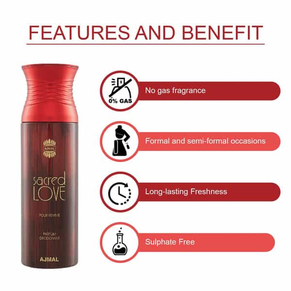 Ajmal Aurum & Aurum & Sacred Love Deodorant Spray - For Women (200 Ml Pack Of 3)