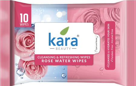 Kara Rose Water Facial Wipes - 10p