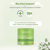 Sirona Regular Flow Organic Tampons Made With 100% Organic Cotton Non-Applicator Tampons - 18 Pcs