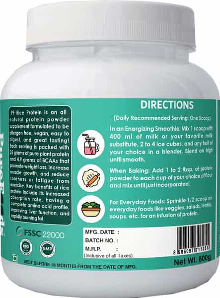 Purefoods Pf Rice Protein Unflavoured - 800G