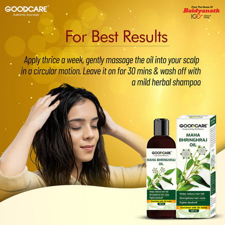 Goodcare Mahabhringraj Hair Oil 200Ml | Ayurvedic Hair Growth Oil | Reduces Hairfall & Dandruff