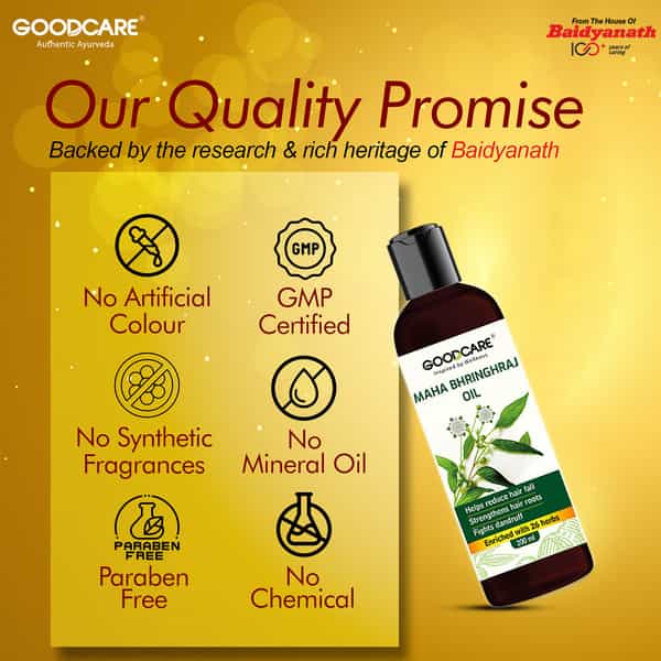 Goodcare Mahabhringraj Hair Oil 200Ml | Ayurvedic Hair Growth Oil | Reduces Hairfall & Dandruff