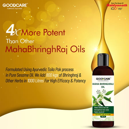 Goodcare Mahabhringraj Hair Oil 200Ml | Ayurvedic Hair Growth Oil | Reduces Hairfall & Dandruff