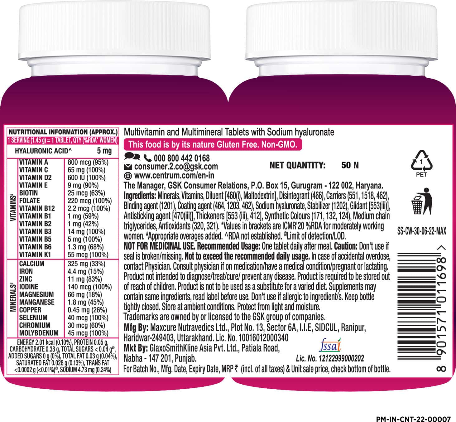 Buy CENTRUM WOMENSUPPORTS OVERALL HEALTH (VEG) WORLD'S NO.1