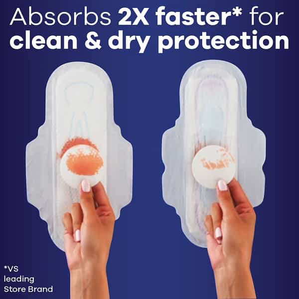 Always Ultra Thin Size 4 Overnight Pads With Wings Unscented 80 Ct.