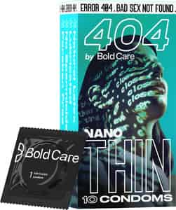 404 By Bold Care Super Nano Thin Condoms 50 Microns Disposable Pouches 10s