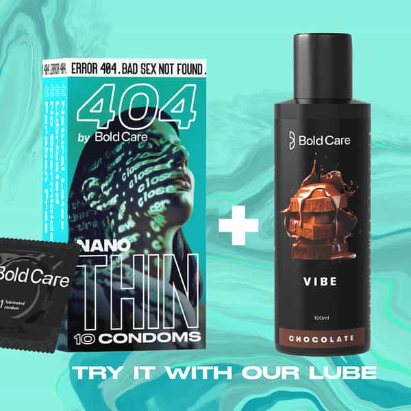 404 By Bold Care Super Nano Thin Condoms 50 Microns Disposable Pouches 10S