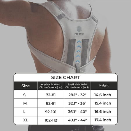 Boldfit Posture Corrector For Men Back Support Belt For Back Pain Spine Posture Corrector - Xl