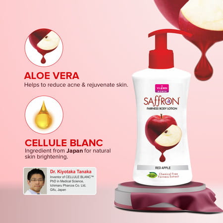 Vi-John Women All Skin Types Red Apple Fairness Body Lotion 250ml Each For Women (Pack Of 4)