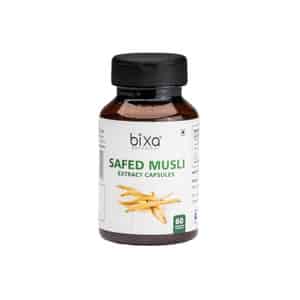 Bixa Botanical Safed Musli Extract 60 Veg Capsules (450mg) 30% Saponin-supports Strength & Energy