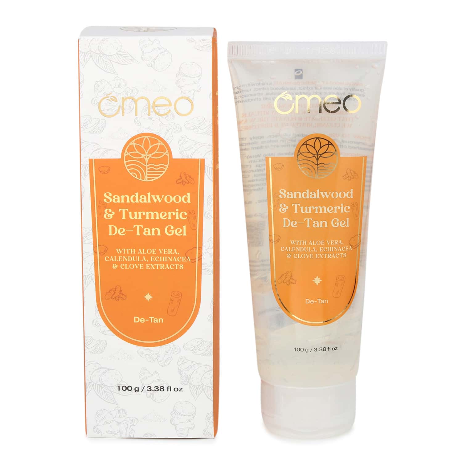 Omeo Sandalwood & Turmeric De-Tan Gel | Natural Skin Brightening | For All Skin Types - 100g