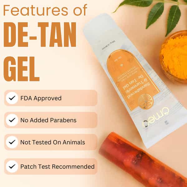 Omeo Sandalwood & Turmeric De-Tan Gel | Natural Skin Brightening | For All Skin Types - 100G
