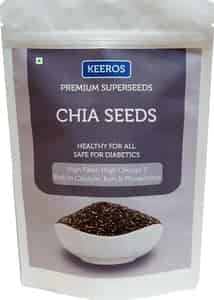 Keeros Premium Raw Chia Seeds (black) For Weight Loss - 400g