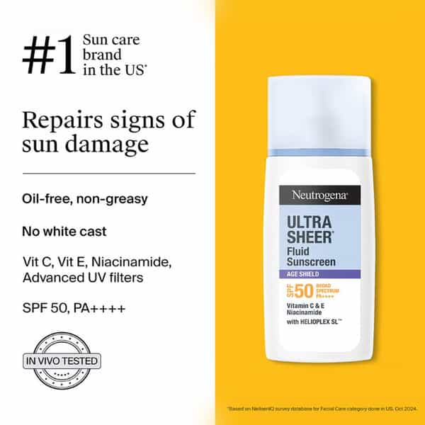Neutrogena Ultrasheer Age Shield Fluid Sunscreen Spf 50+ Pa++++ 40 Ml